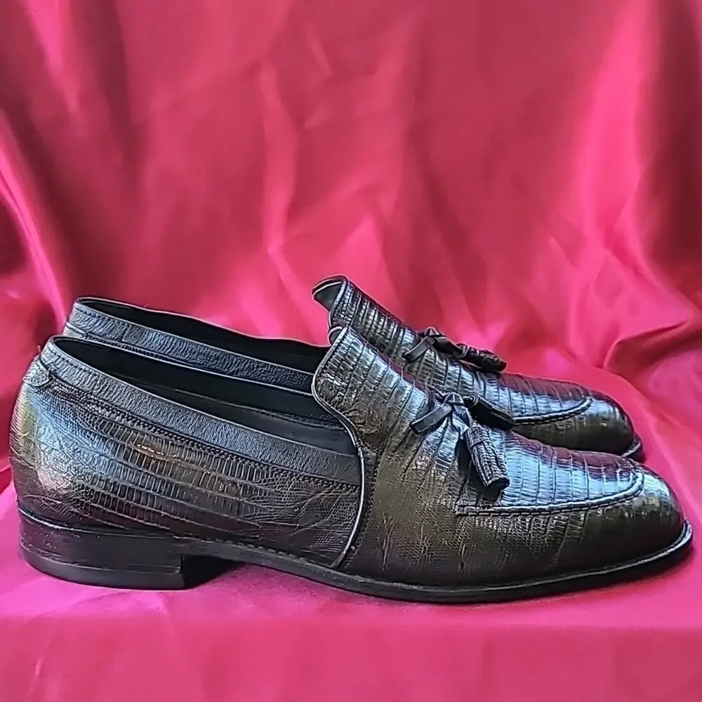 FOOTJOY Genuine Alligator sz10.5 Handmade Tassel Loafer EXCELLENT COND